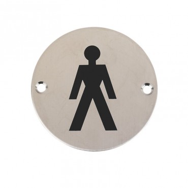 Male Toilet Sign Symbol 76mm Diameter PSS