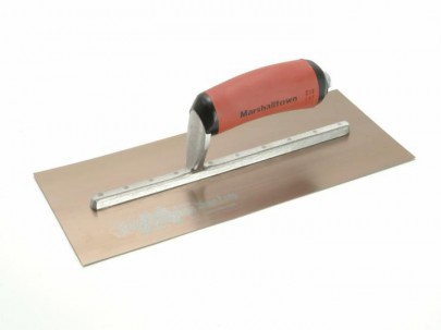 Marshalltown Plastering Trowel Pre Worn Gold Stainless Steel Durasoft Handle MPB7GSD 12" x 5"