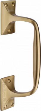 Heritage Brass Offset Pull Handle V1150.202SB 202mm Satin Brass