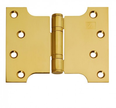 Parliament Hinges Button Tipped XL972 4" x 3" x 5" PVD Brass PAIR