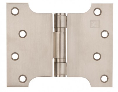 Parliament Hinges Button Tipped 4" x 3" x 5" Satin Stainless Steel PAIR