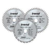 Trend Circular Plunge Saw Blades Craft Pro Triple Pack  CSB/160/3PK/A 160mm x 24T - 48T/PT - 48T 72.98