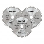 Trend Circular Plunge Saw Blades Craft Pro Triple Pack CSB/160/3PK 160mm x 48T x 20mm 55.16
