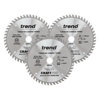 Trend Circular Plunge Saw Blades Craft Pro Triple Pack CSB/160/3PK 160mm x 48T x 20mm 55.16