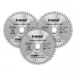 Trend Circular Plunge Saw Blades Craft Pro Triple Pack CSB/PT160/3PK 160mm x 48T 90.80