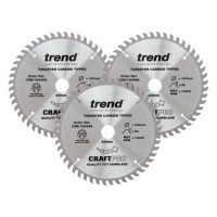 Trend Circular Plunge Saw Blades Craft Pro Triple Pack CSB/PT160/3PK 160mm x 48T 90.80