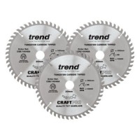 Trend Circular Plunge Saw Blades Craft Pro Triple Pack CSB/PT160/3PK 160mm x 48T 86.01