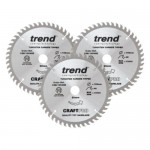 Trend Circular Plunge Saw Blades Craft Pro Triple Pack CSB/PT165/3PK 165mm x 48T 90.80