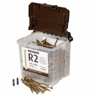 Reisser R2 Wood Screws Yellow Countersunk 3.5mm x 25mm Tub of 2000