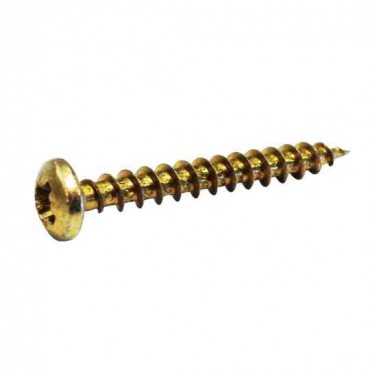 Reisser 3.5mm x 20mm R2 Yellow Pan Head Wood Screws Craft Pack of 200