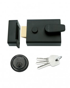 Rim Night Latch Vier Broad 60mm Black