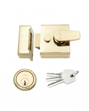 Rim Night Latch Vier Narrow 40mm Polished Brassed