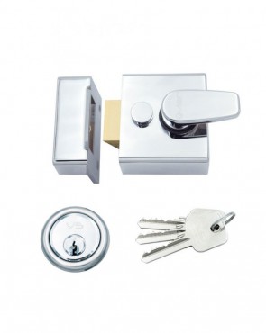 Rim Night Latch Vier Narrow 40mm Polished Chrome