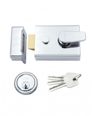 Rim Night Latch Vier Broad 60mm Polished Chrome