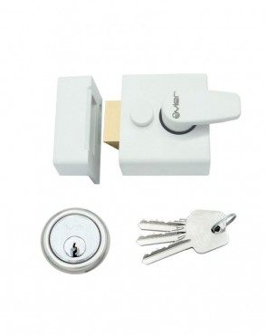 Rim Night Latch Vier Narrow 40mm White