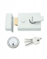 Rim Night Latch Vier Broad 60mm White 22.08