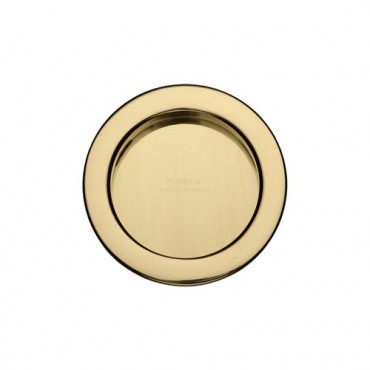 Round Flush Pulls Pair 57mm Diameter Marcus RD2322-PB Polished Brass