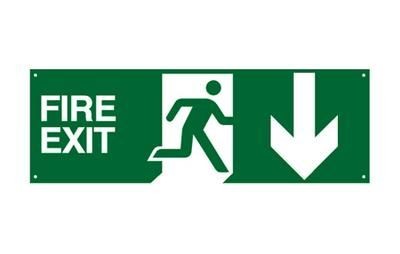 FS17 Fire Exit Running Man Sign c/w Adjustable Arrows