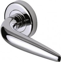 Marcus SC1012-PC Goccia Round Rose Lever Door Handles Polished Chrome 17.35