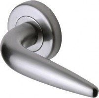 Marcus SC1012-SC Goccia Round Rose Lever Door Handles Satin Chrome 17.35