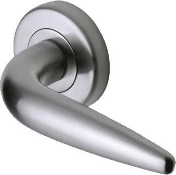 Marcus SC1012-SC Goccia Round Rose Lever Door Handles Satin Chrome
