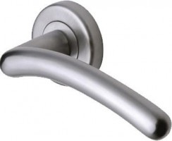 Marcus SC2012-SC Ico Round Rose Lever Door Handles Satin Chrome 16.81