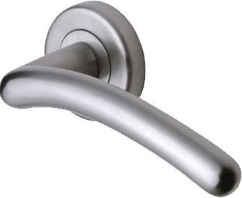 Marcus SC2012-SC Ico Round Rose Lever Door Handles Satin Chrome