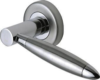 Marcus SC3952-AP Fluo Round Rose Lever Door Handles Apollo Split Finish