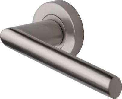 Marcus SC4692-SN Mercury Round Rose Lever Door Handles Satin Nickel