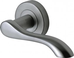 Marcus SC7352-SC Aurora Round Rose Lever Door Handles Satin Chrome 19.35