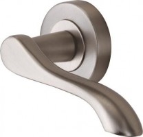 Marcus SC7352-SN Aurora Round Rose Lever Door Handles Satin Nickel 24.44