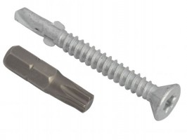 Techfast Roofing Screws 4.8 x 38mm Wing Tip Countersunk Self Drilling Light Section Pack of 100 £6.00