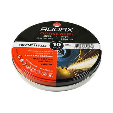 Timco Steel Inox Cutting Discs 115mm x 22mm x 1mm 10 in a Tin