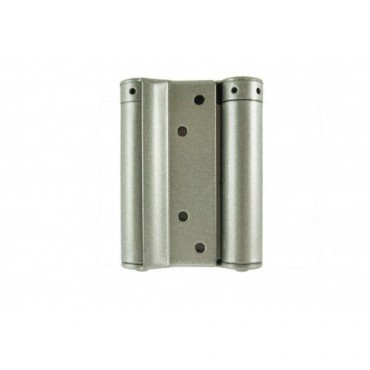D&E 100mm Compact Double Action Spring Hinges Silver per pair