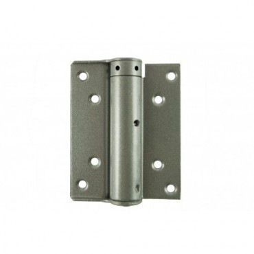 D&E 100mm Compact Single Action Spring Hinges Silver per pair