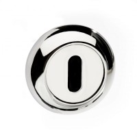 Mediterranean Lever Key Escutcheon on Radius Rose MC-ESC-K-CP Polished Chrome (Sold In Pairs) 9.14