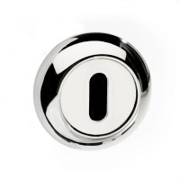 Mediterranean Lever Key Escutcheon on Radius Rose MC-ESC-K-CP Polished Chrome (Sold In Pairs) 8.88