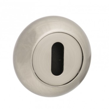 Mediterranean Lever Key Escutcheon on Radius Rose MC-ESC-K-SN Satin Nickel (Sold In Pairs)