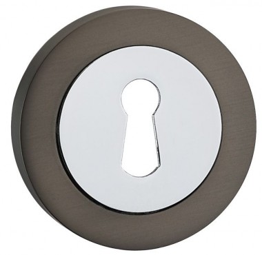 Fortessa Lever Key Escutcheons Gun Metal Grey & Polished Chrome per Pair