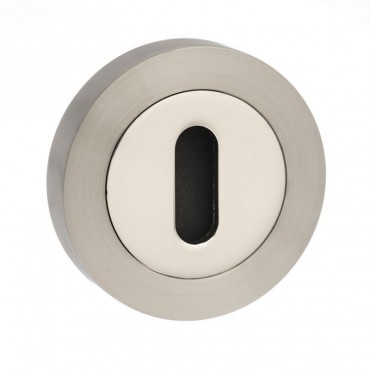 Mediterranean Lever Key Escutcheon M-ESC-K-SNNP Satin Nickel / Polished Nickel (Sold In Pairs)