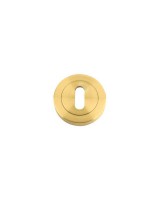 Standard Key Escutcheon Stanza ZPZ002-FSB Favo Satin Brass 3.17