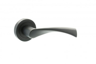 Door Handles Status Colorado Lever on Round Rose Matt Black S34RMB