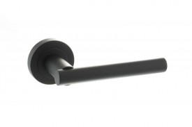 Door Handles Status Nebraska Lever on Round Rose Matt Black S28RMB 18.90