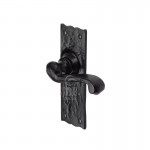 Marcus TC100 Shropshire Lever Lock Door Handles  Antique Black Iron 18.72