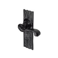 Marcus TC100 Shropshire Lever Lock Door Handles  Antique Black Iron 18.72