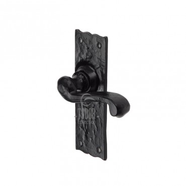 Marcus TC120 Shropshire Lever Bathroom Door Handles  Antique Black Iron