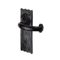 Marcus TC315 Colonial Lever Latch on Long Plate Door Handles Antique Black Iron £17.73