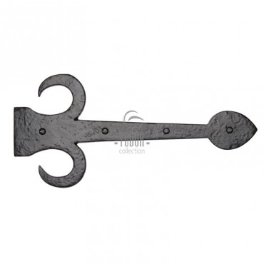 Marcus Tudor Fleur De Lys Hinge Front TC412-381 381mm Black Antique per single