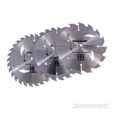 TCT Circular Saw Blades Silverline 150mm Pack of 3