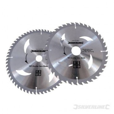 TCT Circular Saw Blades Silverline 250mm Pack of 2